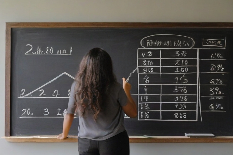 Calculating investment numbers on blackboard